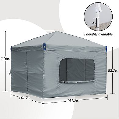 Aoodor Pop Up Canopy Tent with Removable Mesh Window Sidewalls, Portable Instant Shade Canopy with Roller Bag