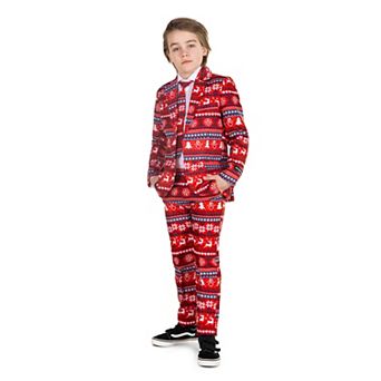 Boys 8-20 Suitmeister Nordic Pixel Christmas Suit & Pants Set
