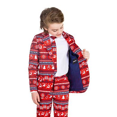 Boys 8-20 Suitmeister Nordic Pixel Christmas Suit & Pants Set