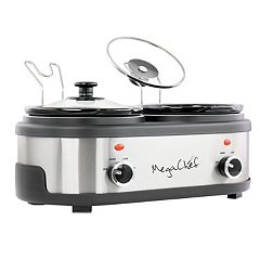 NutriChef Portable Dual Pot Electric Slow Cooker Buffet Food Warmer Chafing  Dish