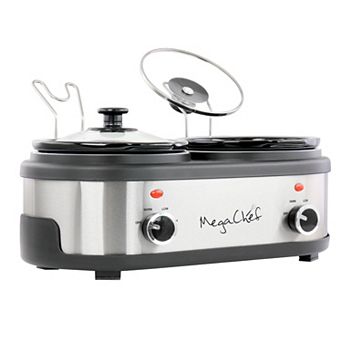 MegaChef Dual 1.5-L Dual Crock Buffet Slow Cooker