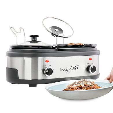 MegaChef Dual 1.5-L Dual Crock Buffet Slow Cooker