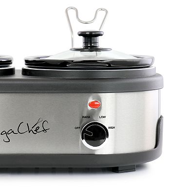 MegaChef Dual 1.5-L Dual Crock Buffet Slow Cooker