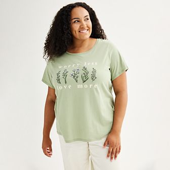 Women's Plus Size "Worry Less" Graphic Tee