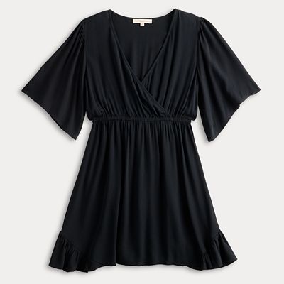 black wrap skater dress Mela Black Velour Spot 3/4 Sleeve Wrap Skater Dress Mela Black : Day Dresses  : VogaCloset Oman