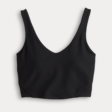 Juniors' SO® Sporty V Neck Cropped Tank Top