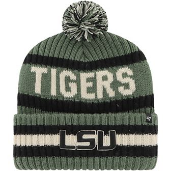 Men's '47 Green LSU Tigers OHT Military Appreciation Bering Cuffed Knit Hat with Pom