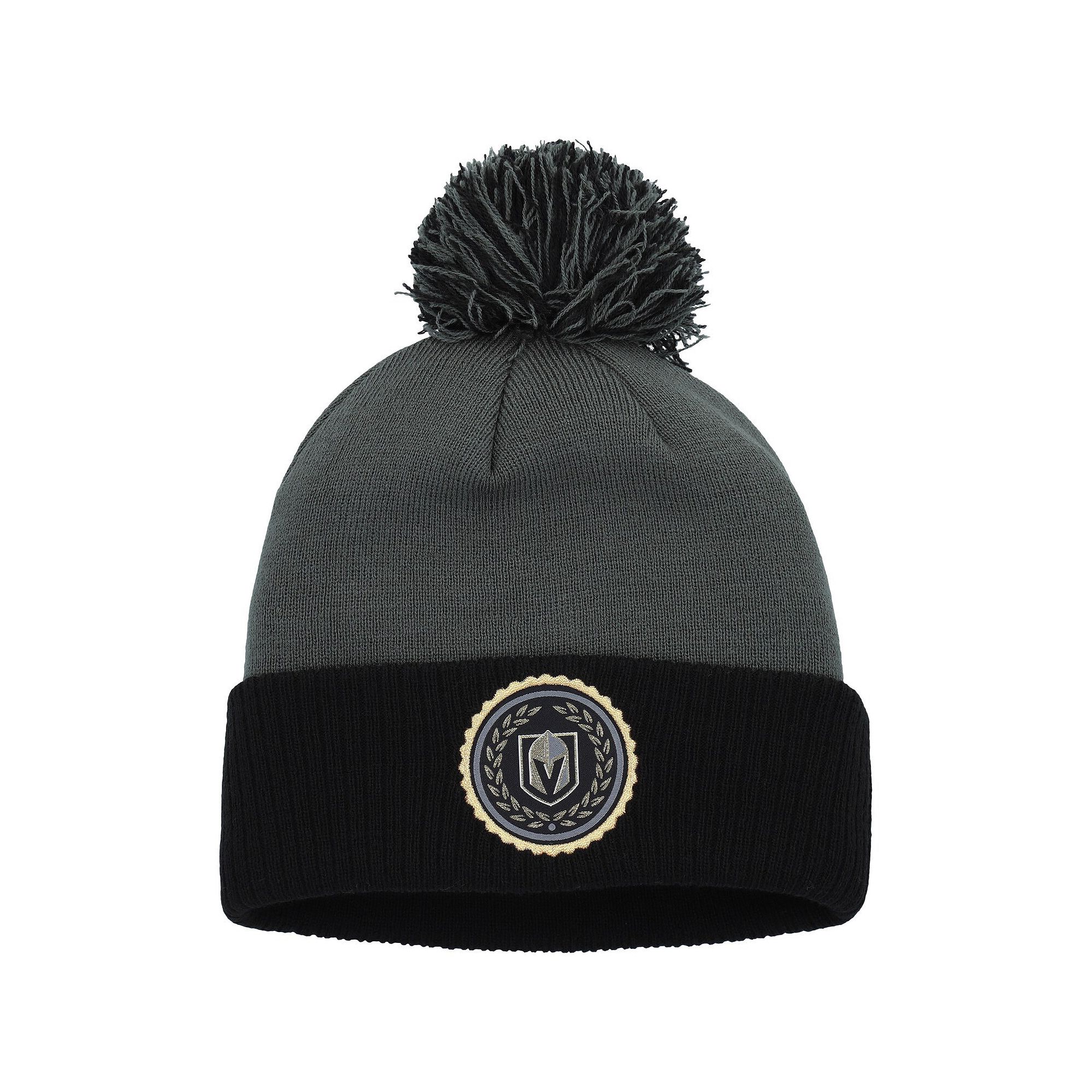 Womens adidas Gray Vegas Golden Knights Laurel Cuffed Knit Hat with Pom, L