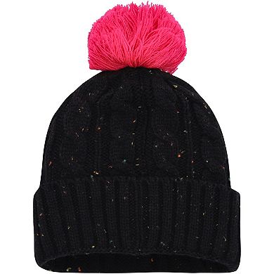 Girls Youth Colorado Avalanche Black Nep Yarn Cuffed Knit Hat with Pom