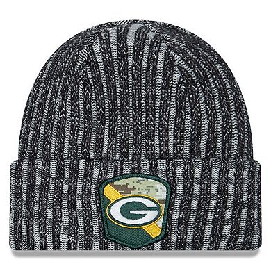 Men's New Era  Black Green Bay Packers 2023 Salute To Service Cuffed Knit Hat