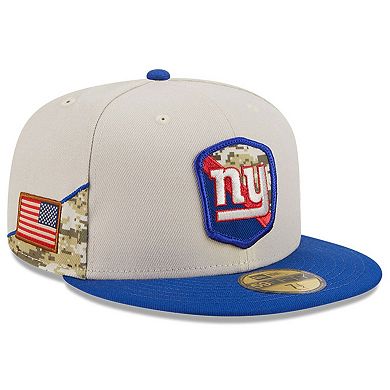 Men's New Era  Stone/Royal New York Giants 2023 Salute To Service 59FIFTY Fitted Hat