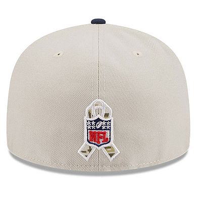 Men's New Era  Stone/College Navy Seattle Seahawks 2023 Salute To Service 59FIFTY Fitted Hat