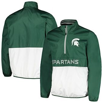Men's G-III Sports by Carl Banks Green Michigan State Spartans Cornerman Half-Zip Top