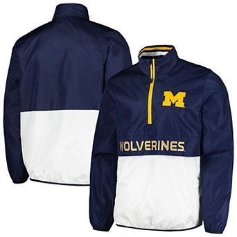 Men's G-III Sports by Carl Banks Navy Michigan Wolverines Cornerman Half-Zip Top