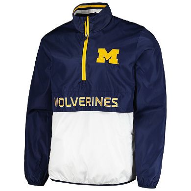 Men's G-III Sports by Carl Banks Navy Michigan Wolverines Cornerman Half-Zip Top