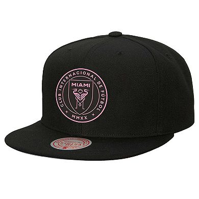 Men's Mitchell & Ness  Black Inter Miami CF Crest Snapback Hat