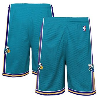 Youth Mitchell & Ness Teal Charlotte Hornets Hardwood Classics Swingman Shorts