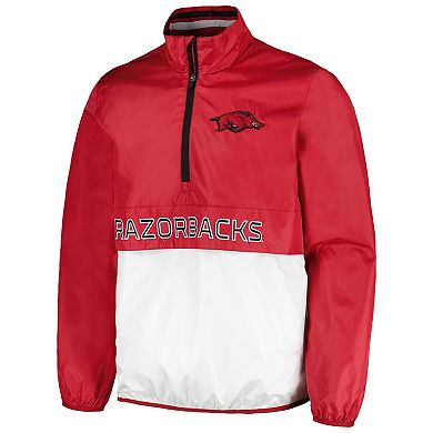 Men's G-III Sports by Carl Banks Cardinal Arkansas Razorbacks Cornerman Half-Zip Top