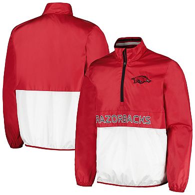 Men's G-III Sports by Carl Banks Cardinal Arkansas Razorbacks Cornerman Half-Zip Top