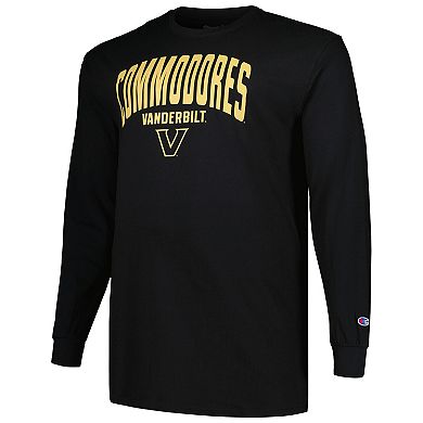 Men's Profile Black Vanderbilt Commodores Big & Tall Color Arch Long Sleeve T-Shirt