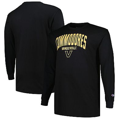 Men's Profile Black Vanderbilt Commodores Big & Tall Color Arch Long Sleeve T-Shirt