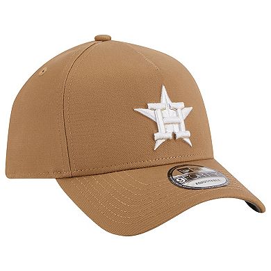 Men's New Era Khaki Houston Astros A-Frame 9FORTY Adjustable Hat