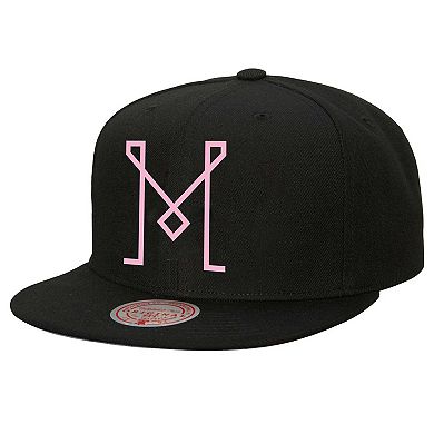 Men's Mitchell & Ness  Black Inter Miami CF Logo Snapback Hat