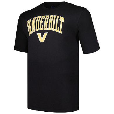 Men's Profile Black Vanderbilt Commodores Big & Tall Arch Over Logo T-Shirt