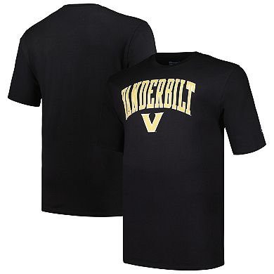 Men's Profile Black Vanderbilt Commodores Big & Tall Arch Over Logo T-Shirt