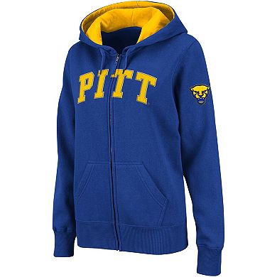 Women's Colosseum  Royal Pitt Panthers Arched Name Full-Zip Hoodie
