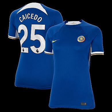 Women's Nike Moisés Caicedo Blue Chelsea 2023/24 Home Stadium Replica Player Jersey