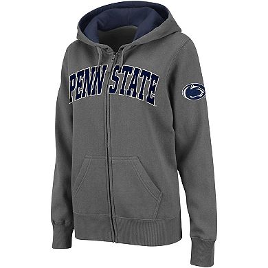 Women's Colosseum Charcoal Penn State Nittany Lions Arched Name Full-Zip Hoodie
