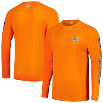 Men's Columbia Orange Florida Gators Terminal Tackle Omni-Shade Raglan Long Sleeve T-Shirt