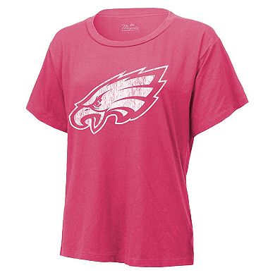 Women's Majestic Threads Jalen Hurts Pink Philadelphia Eagles Name & Number T-Shirt