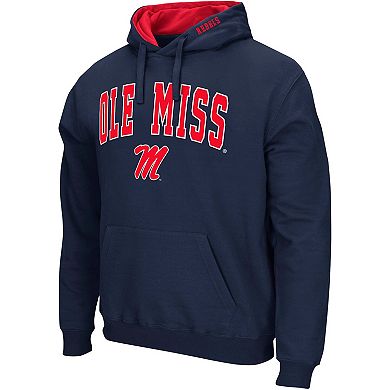 Men's Colosseum Navy Ole Miss Rebels Arch & Logo 3.0 Pullover Hoodie