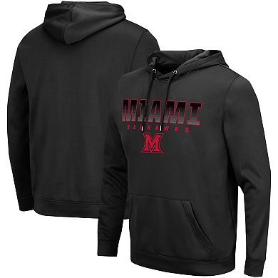 Men's Colosseum Miami University RedHawks Blackout 3.0 Pullover Hoodie