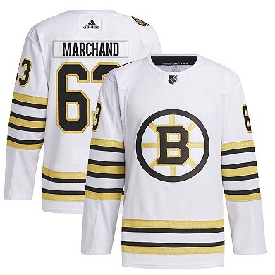 Men's adidas Brad Marchand White Boston Bruins  Primegreen Authentic Pro Player Jersey