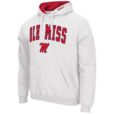 Men's Colosseum White Ole Miss Rebels Arch & Logo 3.0 Pullover Hoodie