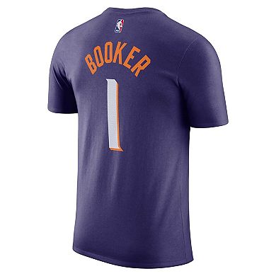 Men's Nike Devin Booker Purple Phoenix Suns Icon 2022/23 Name & Number T-Shirt