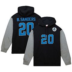 Men's Mitchell & Ness Barry Sanders Blue Detroit Lions Retired Player Name Number Pullover Hoodie Size: Extra Large