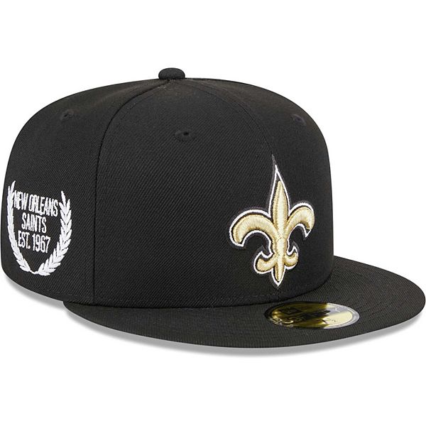 Men's New Era Black New Orleans Saints Camo Undervisor 59FIFTY Fitted Hat