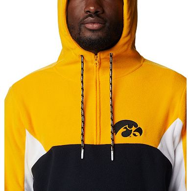 Men's Columbia Black Iowa Hawkeyes Lodge Quarter-Zip Hoodie