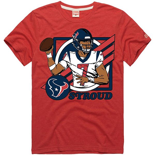 Men S Homage C J Stroud Red Houston Texans 2023 Nfl Draft First Round Pick Caricature Tri Blend