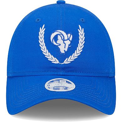 Women's New Era Royal Los Angeles Rams Leaves 9TWENTY Adjustable Hat