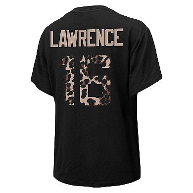 Women's Majestic Threads Trevor Lawrence Black Jacksonville Jaguars Leopard Player Name & Number T-Shirt