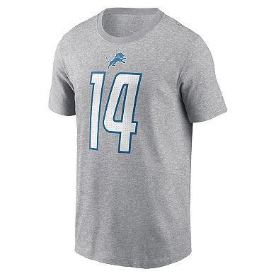 Men's Nike Amon-Ra St. Brown Gray Detroit Lions Player Name & Number T-Shirt