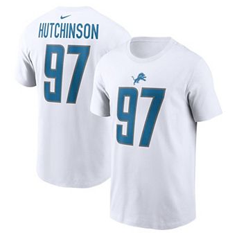 Men's Nike Aidan Hutchinson White Detroit Lions Player Name & Number T-Shirt
