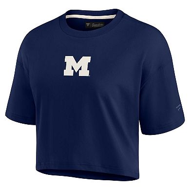 Women's Fanatics Signature Navy Michigan Wolverines Super Soft Boxy Cropped T-Shirt
