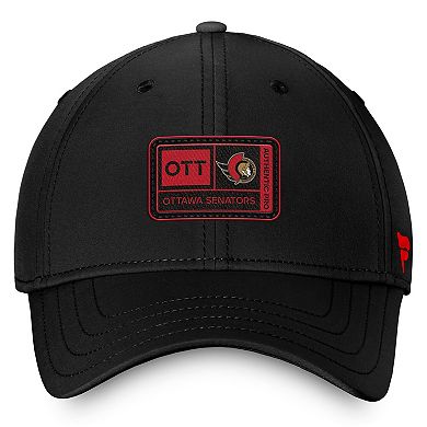 Men's Fanatics Branded Black Ottawa Senators Authentic Pro Training Camp Flex Hat