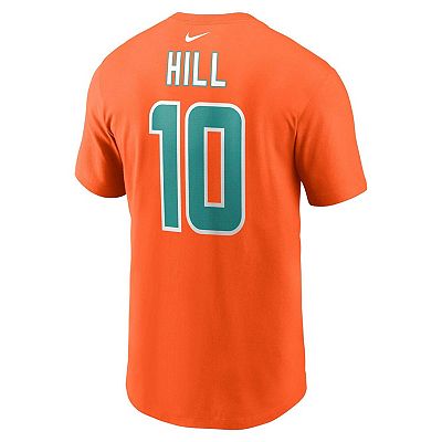 Men s Nike Tyreek Hill Orange Miami Dolphins Player Name Number T Shirt